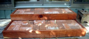 Brick step with Wood Edge